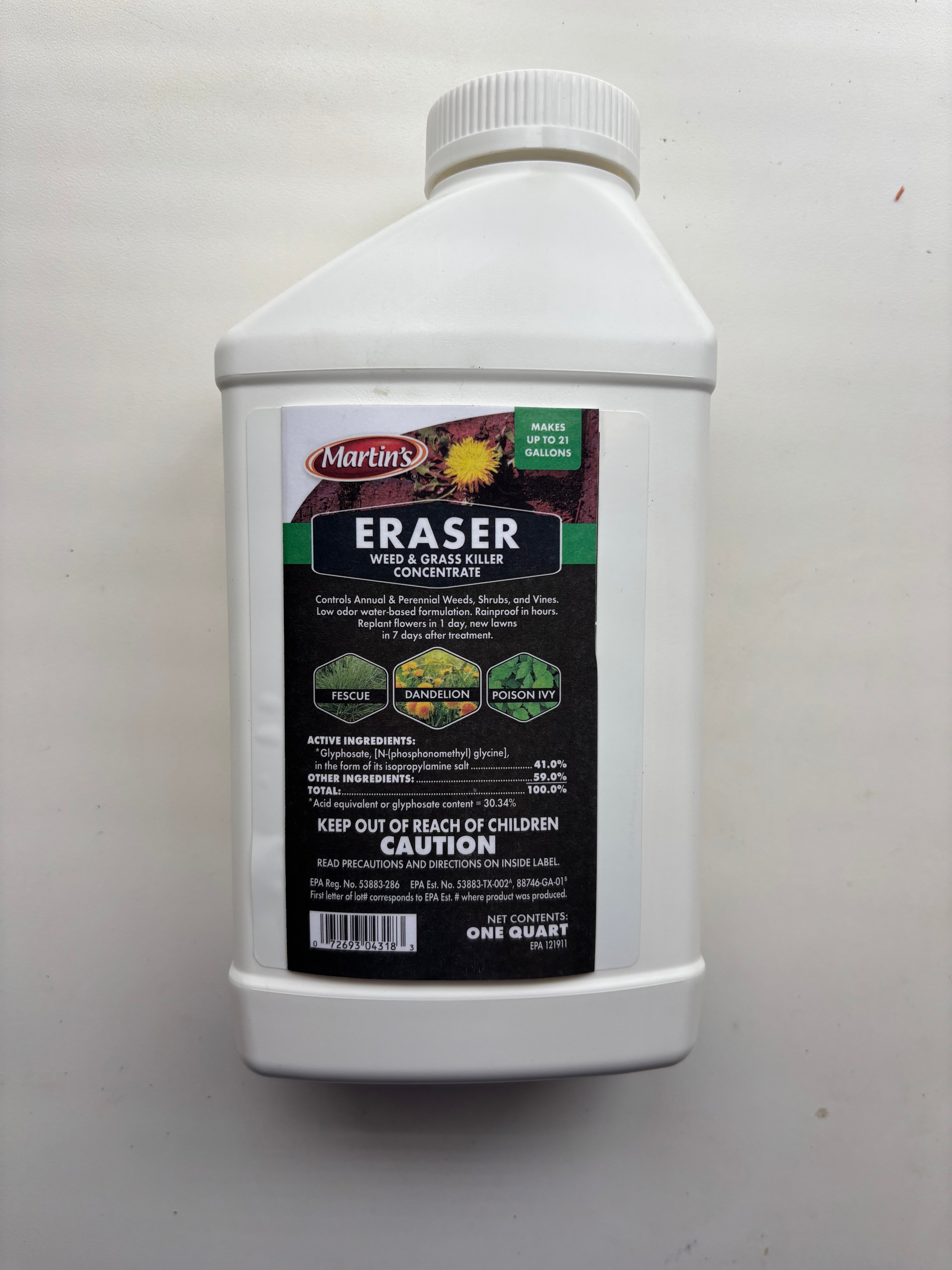 Eraser 41% Glyphosate Herbicide – 1 Quart
